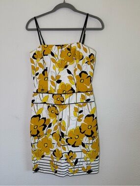 Muse Yellow Floral Spaghetti-Strap Mini Dress